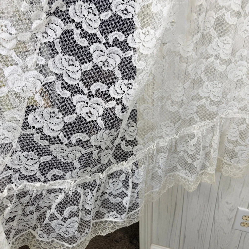 Vintage Floral Lace Swag Valance Extra Wide 188